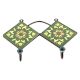 Forest Green And Yellow Ceramic Flower Tiles Hooks